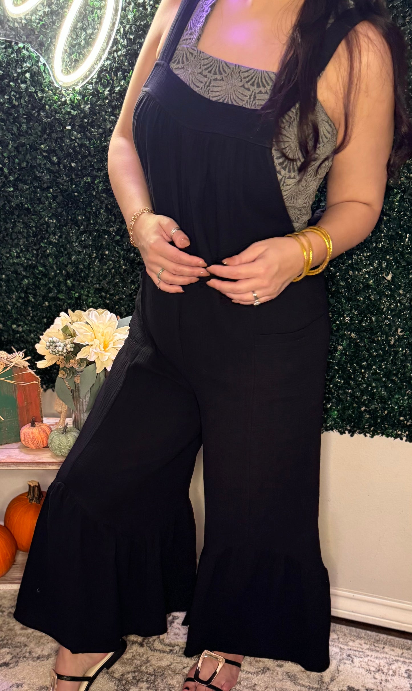 Wide Leg Ruffle Jumpsuit