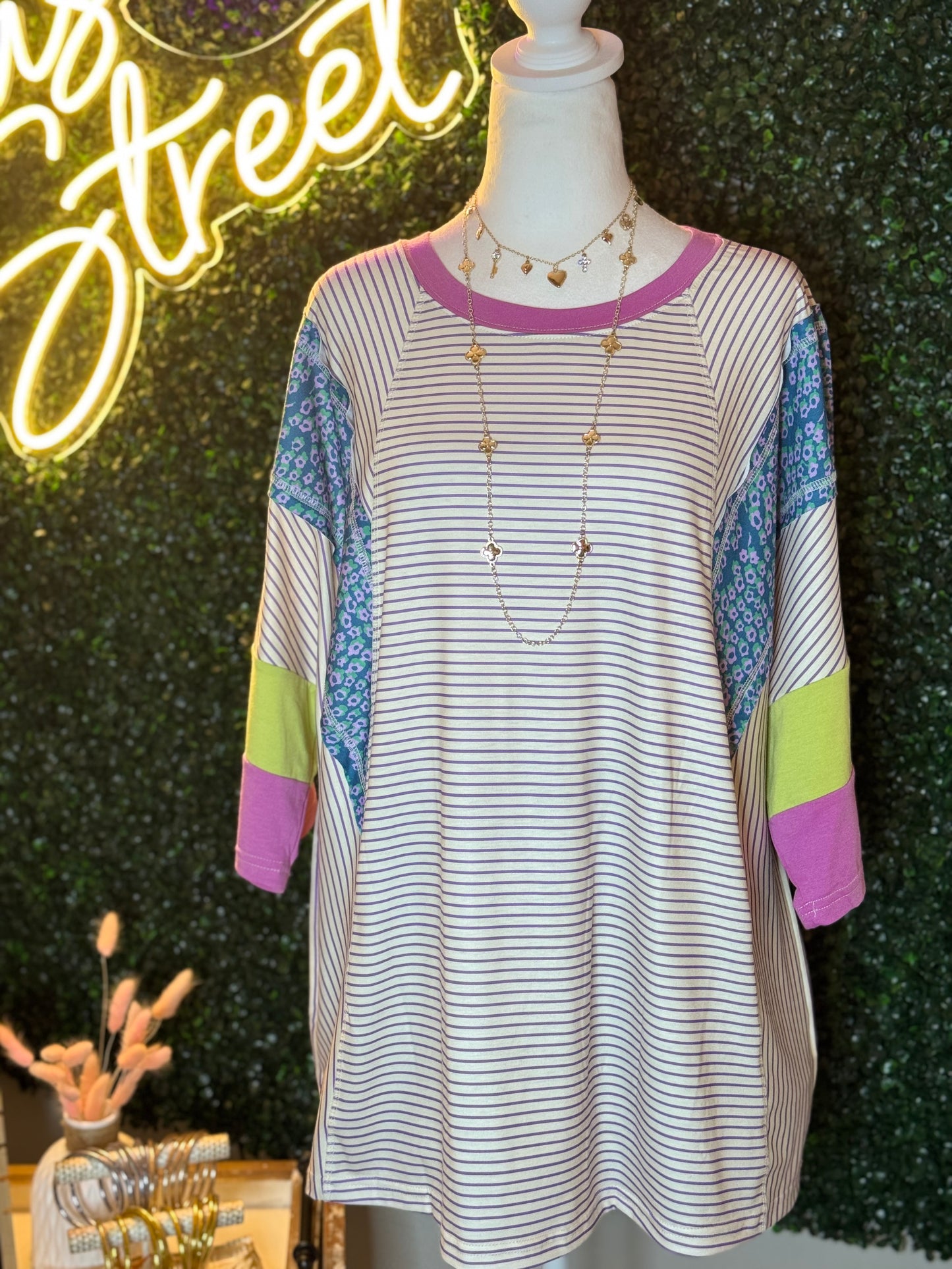 Multi-Print Jersey Knit Tunic