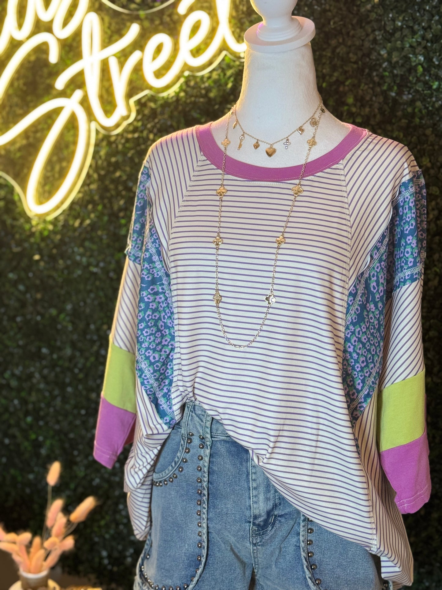 Multi-Print Jersey Knit Tunic