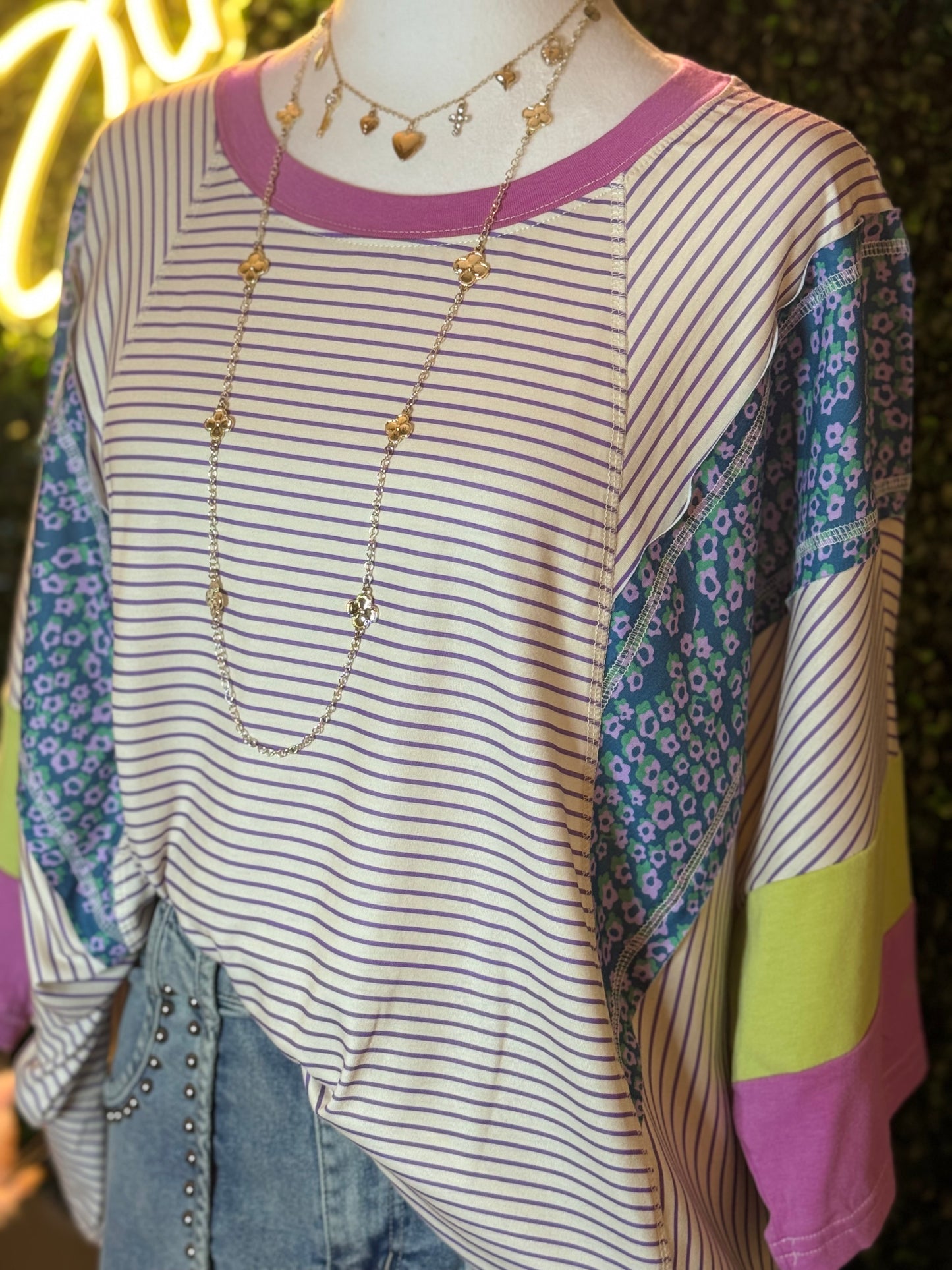 Multi-Print Jersey Knit Tunic