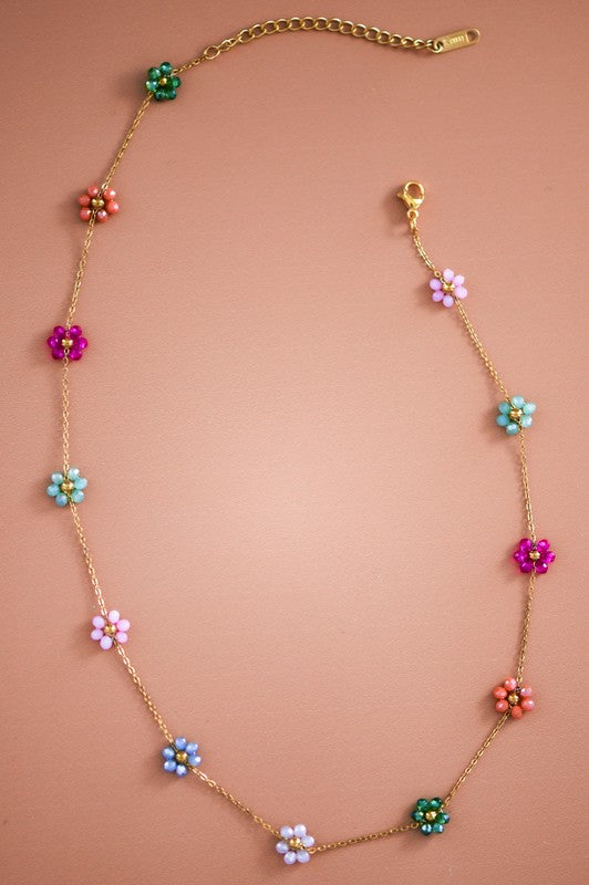 Gigis Multi Floral Chain Necklace