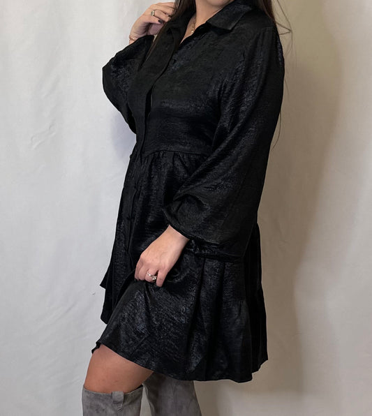 Black Crush Metallic Dress