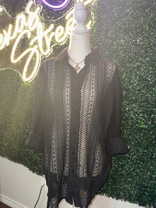 Black Crochet Tunic