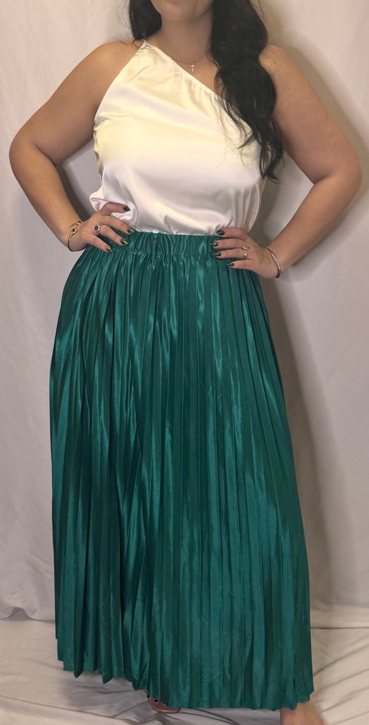 Jolly Green Satin Skirt