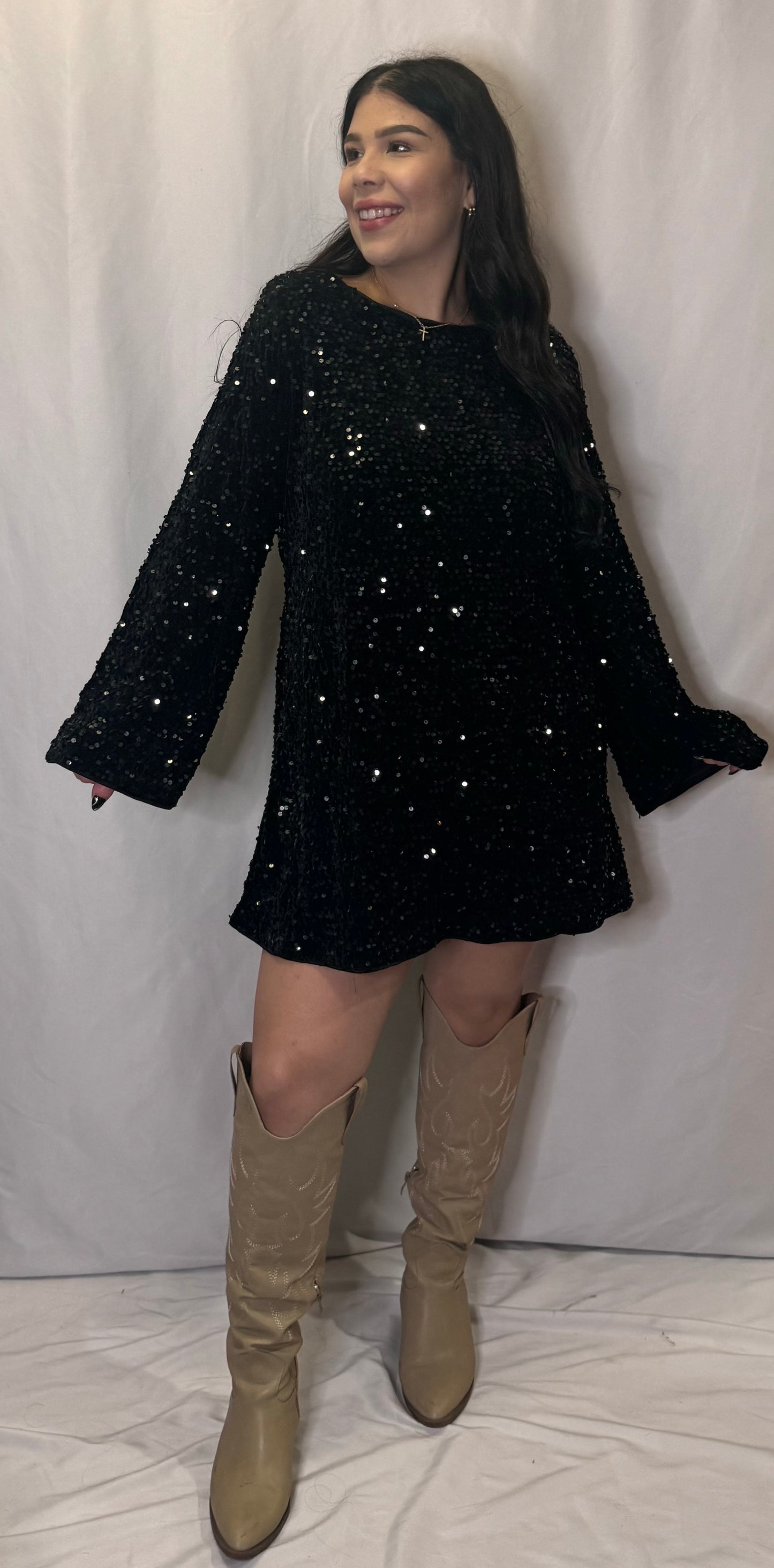 Black Sequin Dress