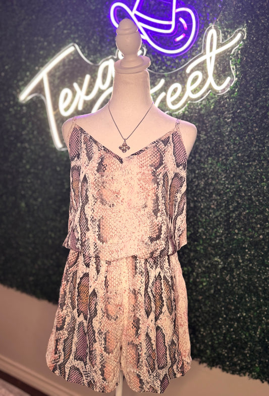 Snake Skin Print Romper