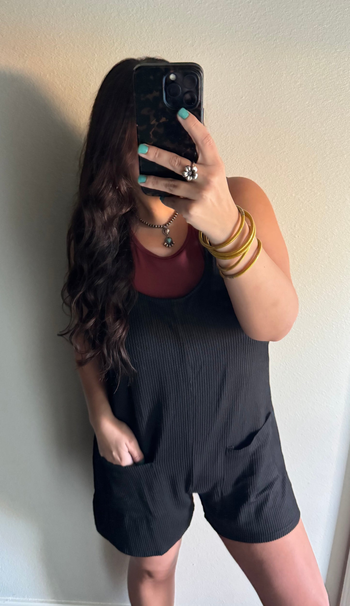 Twist Knitted Knot Strap Pocket Romper