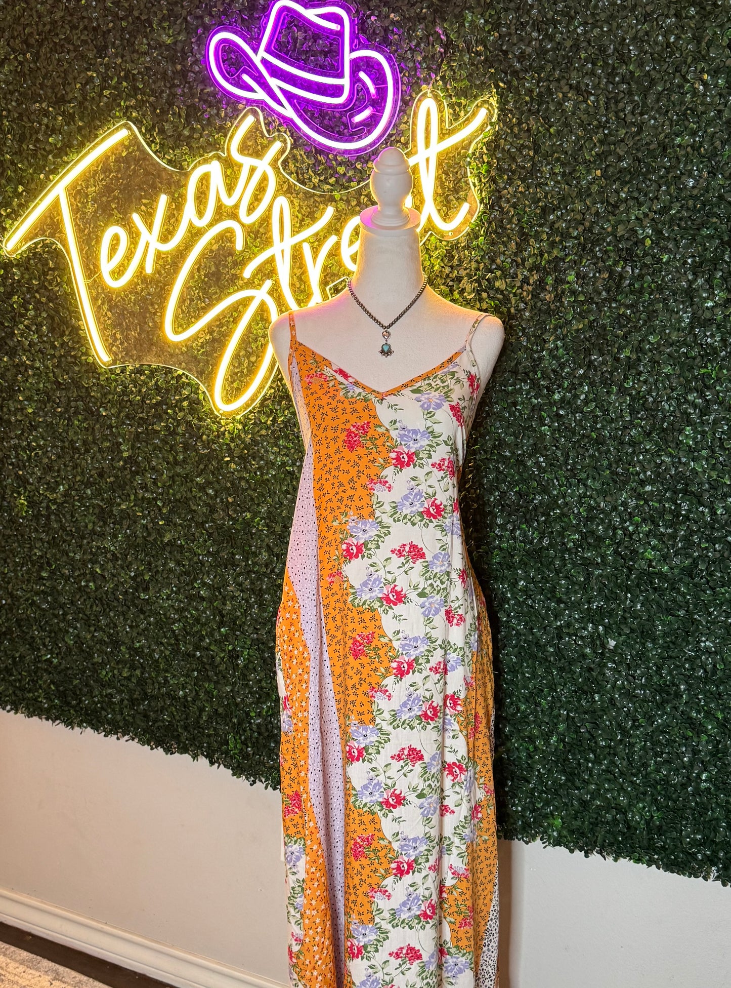 Multi Floral Print Woven Maxi Dress