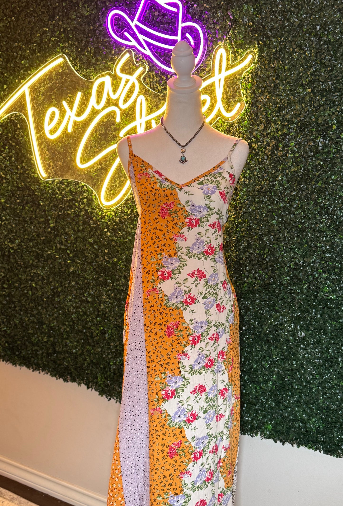 Multi Floral Print Woven Maxi Dress