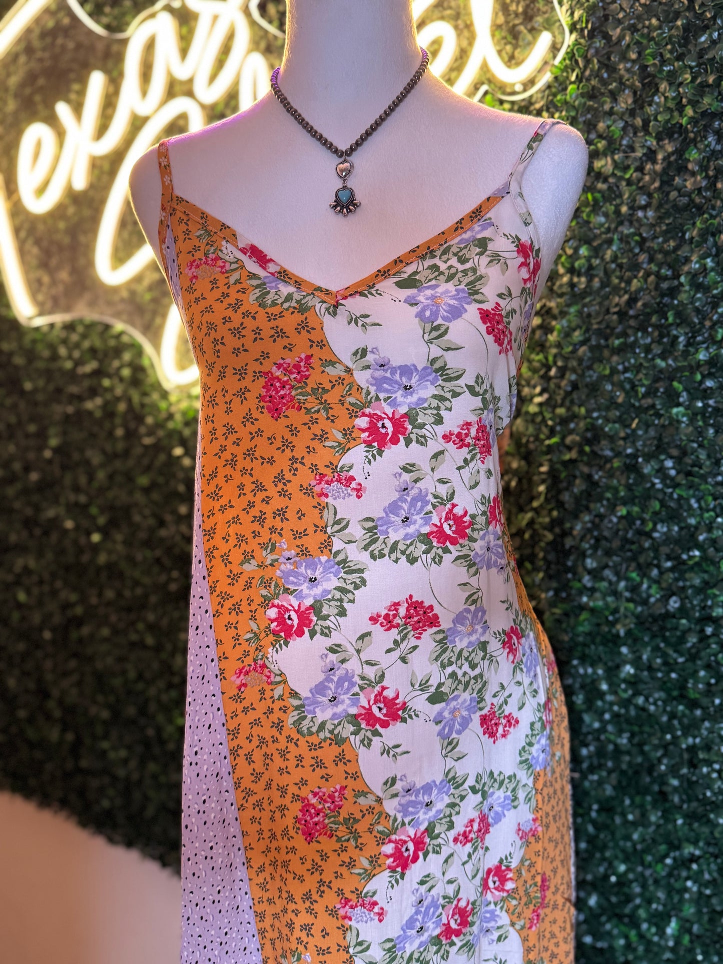 Multi Floral Print Woven Maxi Dress