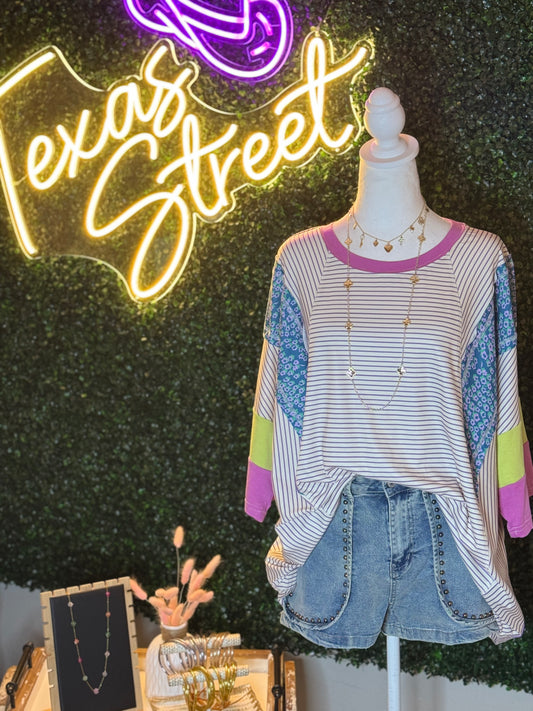 Multi-Print Jersey Knit Tunic
