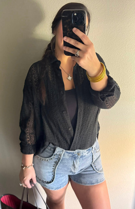 Black Crochet Tunic