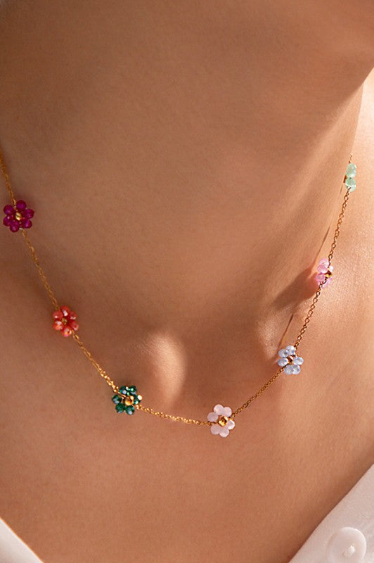 Gigis Multi Floral Chain Necklace