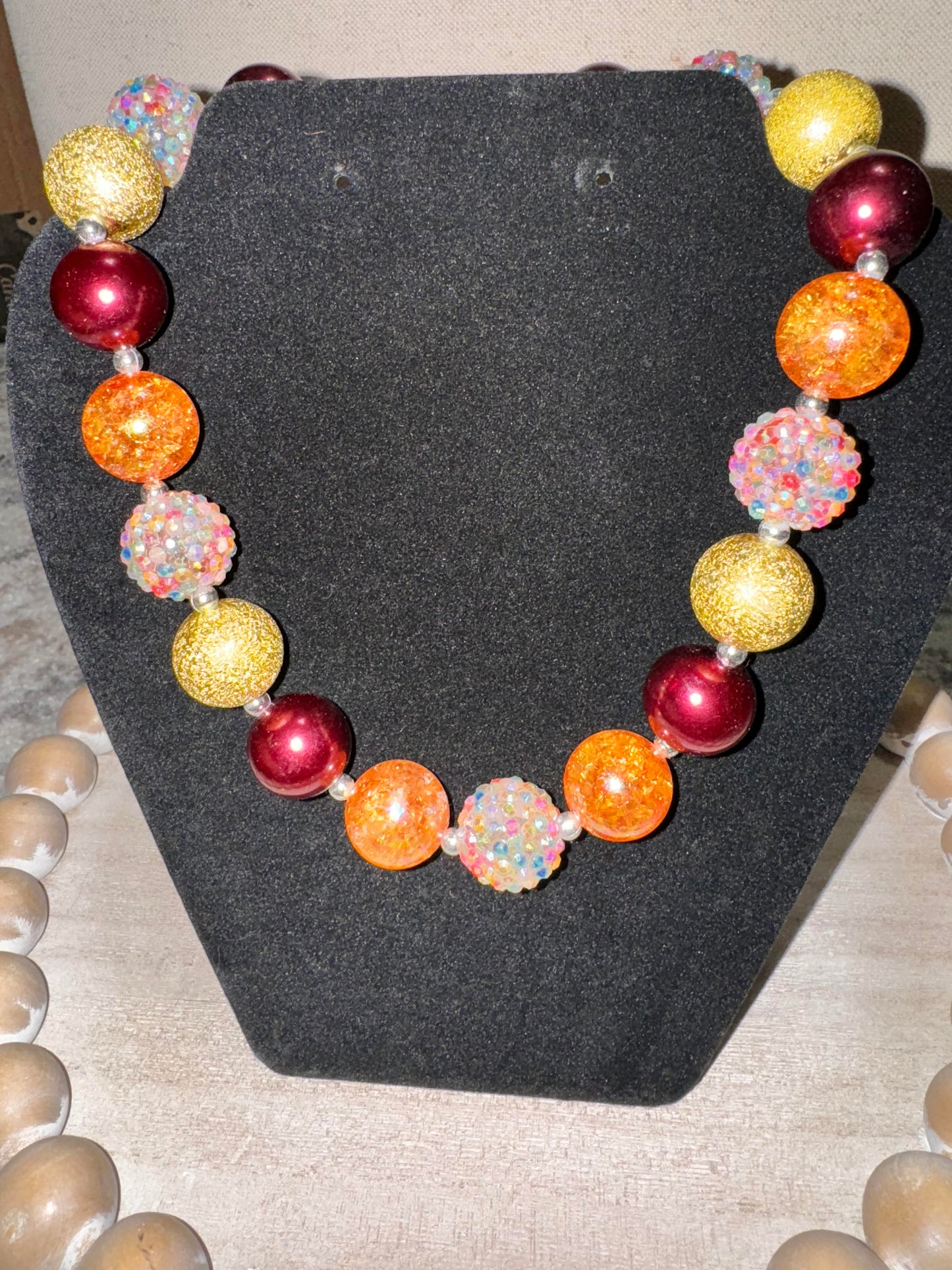 Texas Toddler Thanksgiving Beaded Necklace