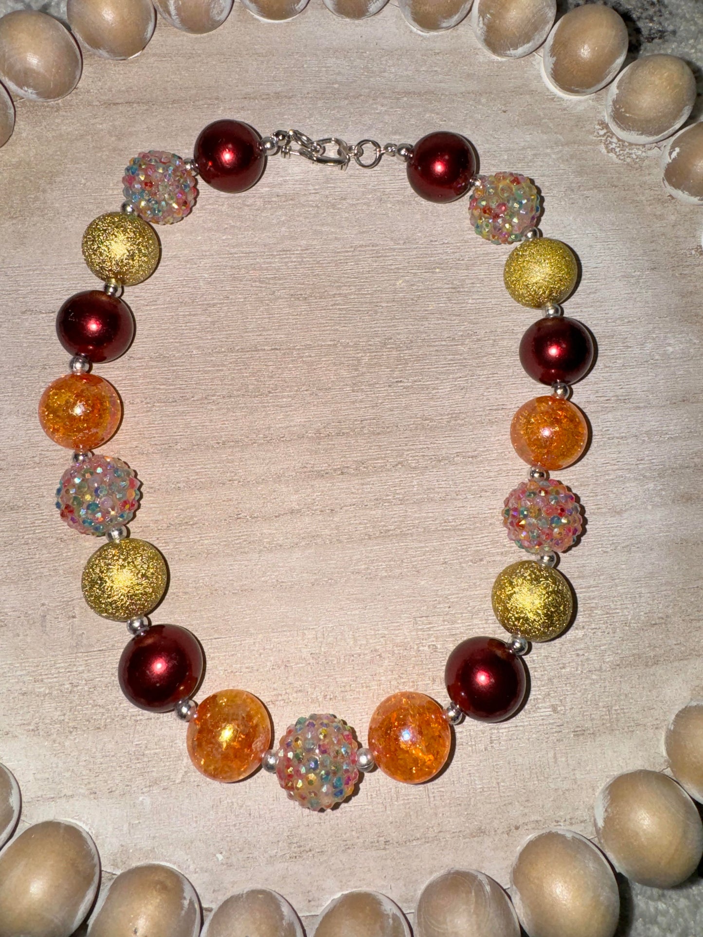 Texas Toddler Thanksgiving Beaded Necklace